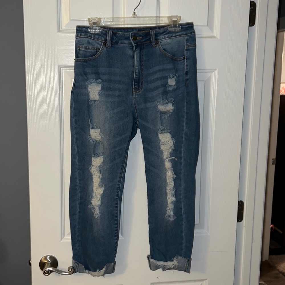 American Bazi cropped fit distressed jeans size 11